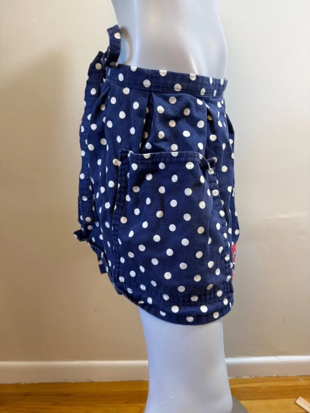 Vintage Style Boston Red Sox Polka Dot Half Apron Tradwife Reworked OOAK